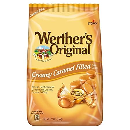 WERTHERS' ORIGINAL | CREAMY CARAMEL FILLED | Individually Wrapped Hard Candies | 2 Pack 27 oz Bag