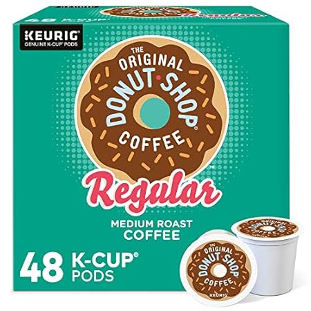 The Original Donut Shop Regular, Single-Serve Keurig K-Cup Pods, Medium Roast Coffee Pods, 48 Count