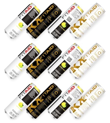 FITAID Post-Workout Recovery Drink Variety Sampler Pack, No Artificial Flavors or Sweeteners, 100% Clean, Vegan, Gluten-Free, Keto-Friendly, Paleo Friendly, 4 Flavors (Pack of 12)