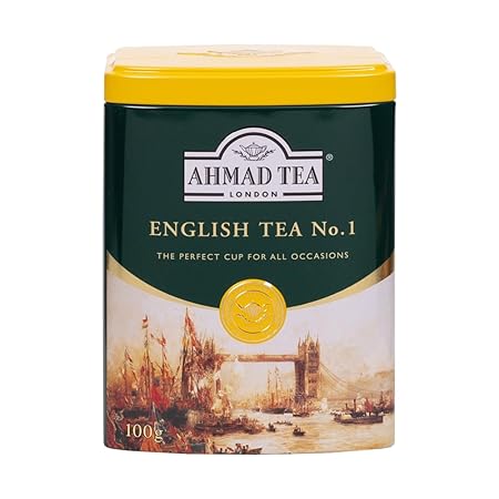 Ahmad Tea Caddy Gift Tin, English Scene, English Tea No.1, 100 Gram