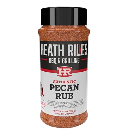 Heath Riles BBQ Rub - Pecan Seasoning, Champion Pitmaster Recipe, Legendary Rubs For Smoking & Grilling, 70+ BBQ Championships, 10 oz.