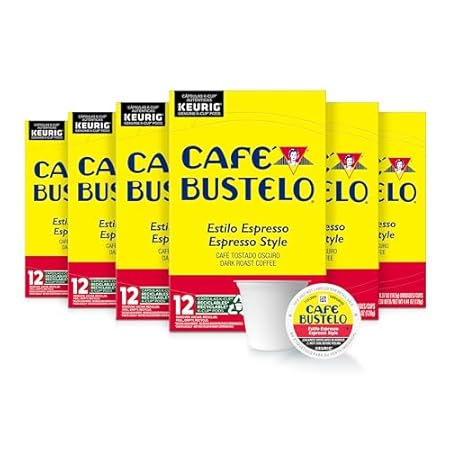 Café Bustelo Espresso Style Dark Roast Coffee, 72 Count Keurig K-Cup Pods