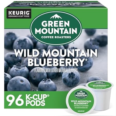 Green Mountain Coffee Roasters Wild Mountain Blueberry Keurig Single-Serve K-Cup pods, Light Roast Coffee, 96 Count
