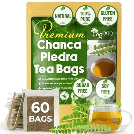 TOG999, 60 Tea bags Dried Chanca Piedra Leaves, Chanca Piedra Tea “Stone Breaker” 100% Natural & Pure. Made with Natural Material Tea Bags. No Sugar, No Caffeine, No Gluten, Vegan.