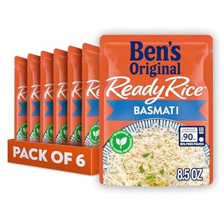 BEN'S ORIGINAL Ready Rice Basmati Rice, Easy Side Dish, 8.5 oz Pouch (Pack of 6)