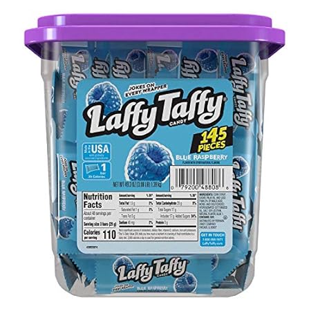 Laffy Taffy Candy, Blue Raspberry Flavored, Individually Wrapped Candy (145 Pieces)
