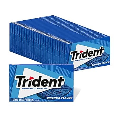 Trident Original Flavor Sugar-Free Chewing Gum, 14 Pieces (Pack of 24) (336 Total Pieces)