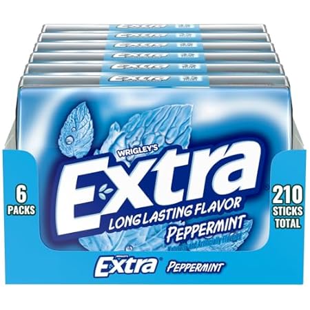 EXTRA Gum Peppermint, Sugar Free Chewing Gum Bulk Pack, 6 Ct/35 Stick