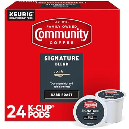 Community Coffee Signature Blend 24 Count Coffee Pods, Dark Roast, Compatible with Keurig 2.0 K-Cup Brewers, 24 Count (Pack of 1)