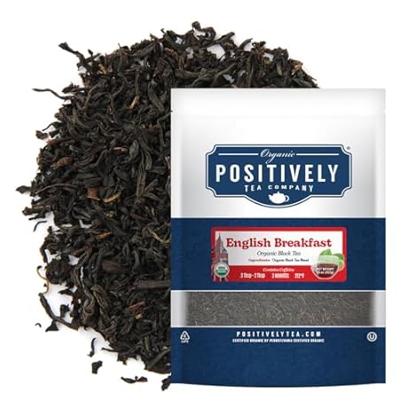 Organic Positively Tea Company, English Breakfast Black Tea, Loose Leaf, 16 Ounce