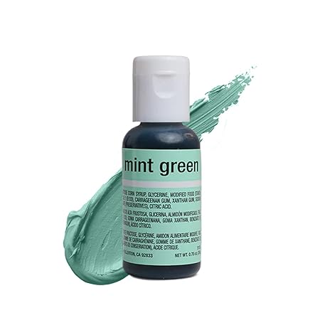 Chefmaster Mint Green Liqua-Gel® Food Coloring | Vibrant Color | Professional-Grade Dye for Icing, Frosting, Fondant | Baking & Decorating | Fade-Resistant | Easy-to-Use | Made in USA | 0.70 oz