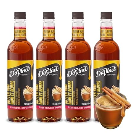 DaVinci Gourmet Classic Butter Rum Syrup, 25.4 Fluid Ounces (Pack of 4)
