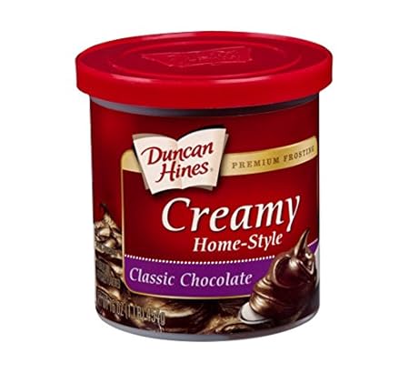 Duncan Hines Creamy Chocolate Flavored Frosting, Halloween Cookie Decorating, 16 oz. (Pack of 8)