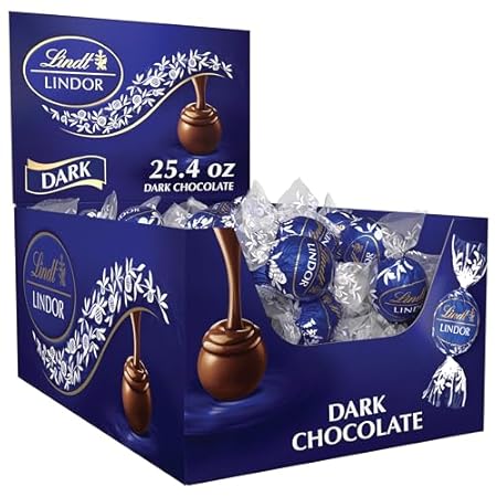 Lindt LINDOR Dark Chocolate Candy Truffles, Halloween Candy, 25.4 oz., 60 Count