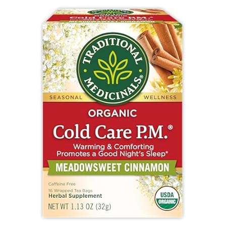 Traditional Medicinals Tea, Organic Cold Care PM, Get a Good Night's Sleep, 16 Tea Bags
