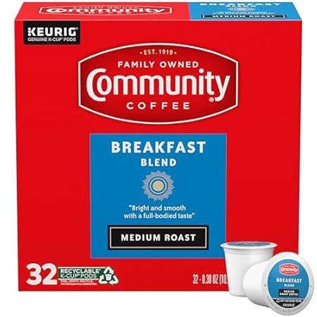 Community Coffee Breakfast Blend Medium Roast Single Serve Keurig K-Cup Pods 32 ct Box