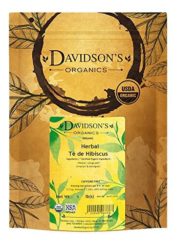 Davidson's Organics, Herbal Te de Hibiscus, Loose Leaf Tea, 16-Ounce Bag