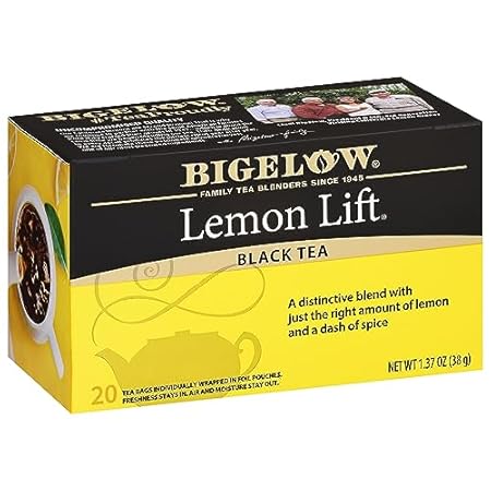 Bigelow Tea Lemon Lift Black Teabags Box, Caffeinated, 20 Count, Pack of 6