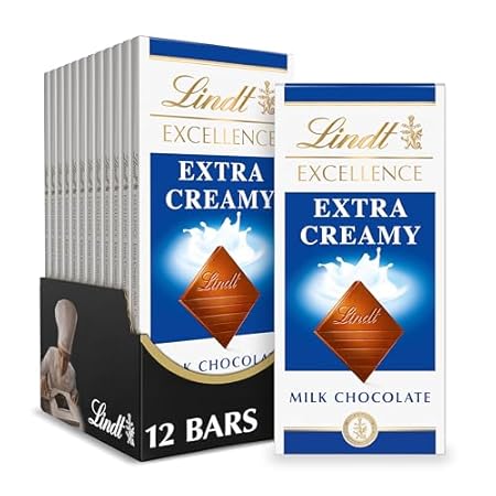 Lindt EXCELLENCE Extra Creamy Milk Chocolate Bar, Milk Chocolate Candy, 3.5 oz. (12 Pack)