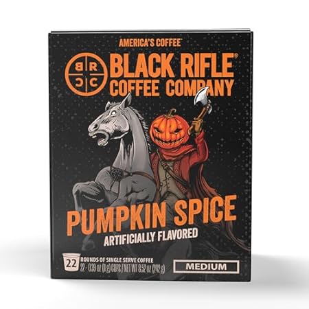 Black Rifle Coffee Company Pumpkin Spice, 22 Count, Medium Roast K Cups - Single Serve K Cups Coffee Pods - Kcup Pods Compatible with Keurig 1.0 & 2.0 - Made from Arabica Beans