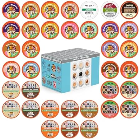 Flavored Decaf Coffee Pods Variety Pack Compatible with Keurig K Cups Brewers, 36 Count, Assorted Decaffeinated Flavored Coffee Sampler(Pack of 1)