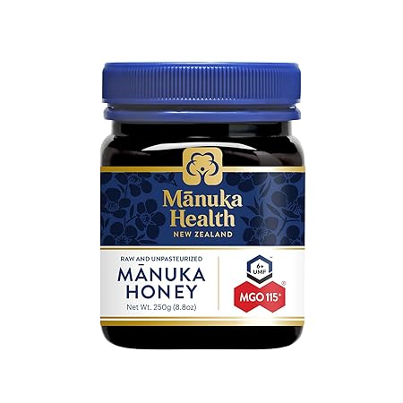 Manuka Health UMF 6+/MGO 115+ Manuka Honey (250g/8.8oz), Superfood, Authentic Raw Honey from New Zealand