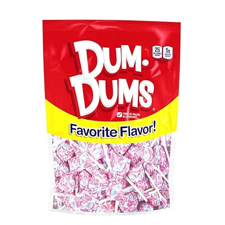 Dum Dums Birthday Cake Lollipops - Bulk Candy Box with Lollipops Individually Wrapped, Single Flavor Gourmet Suckers - 50 Count