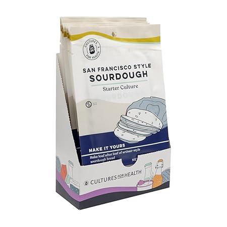 Cultures for Health San Francisco Sourdough Starter, Pack of 8 | Heirloom Style Dehydrated Culture for Baking Sourdough Bread, Pancakes, Biscuits, Pretzels, & More | Non-GMO Prebiotic Artisan Bread