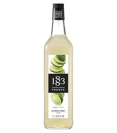 1883 Lime Syrup for Drinks, Made in France, 1 Liter Glass Bottle