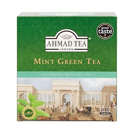 Ahmad Tea Mint Green Tea Teabags, 100 ct - Caffeinated and Sugar-Free