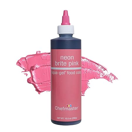 Chefmaster Neon Pink Liqua-Gel® Food Coloring | Vibrant Color | Professional-Grade Dye for Icing, Frosting, Fondant | Baking & Decorating | Fade-Resistant | Easy-to-Use | Made in USA | 10.5 oz