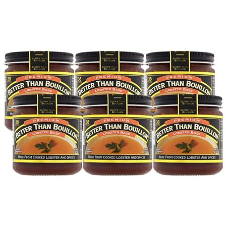 Better Than Bouillon Premium Lobster Base, Made from Select Cooked Lobster & Spices, Makes 9.5 Quarts of Broth 38 Servings, 8 Ounce (Pack of 6)