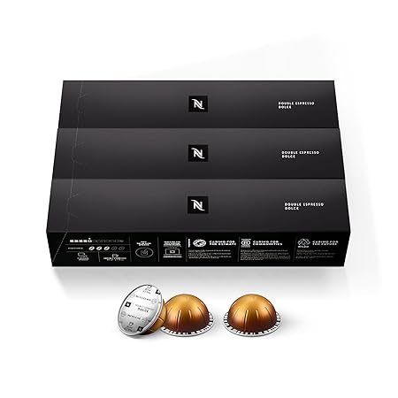 Nespresso Capsules Vertuo, Double Espresso Dolce, 30-Count Espresso Pods, Brews 2.7 oz.