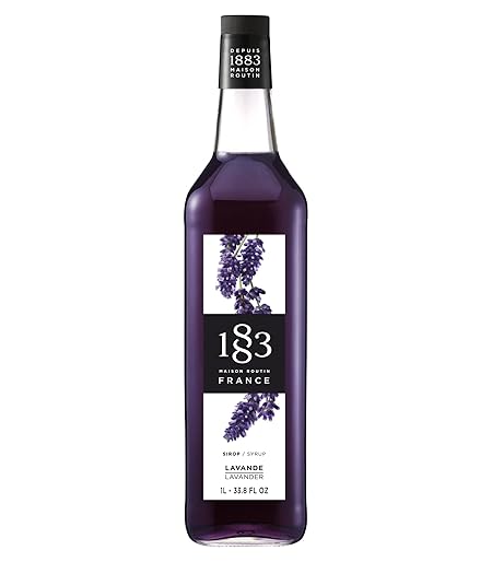 1883 Coffee Syrup, Lavender Syrup for Drinks, Made in France, 1 Liter Bottle