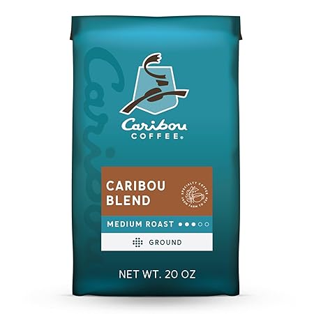 Caribou Coffee, Medium Roast Ground Coffee - Caribou Blend 20 Ounce Bag - Packaging May Vary