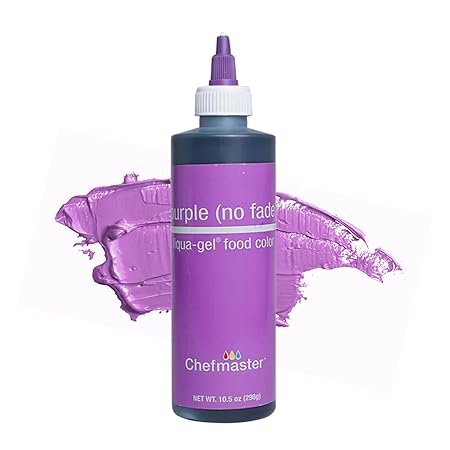 Chefmaster Purple Liqua-Gel® Food Coloring | Vibrant Color | Professional-Grade Dye for Icing, Frosting, Fondant | Baking & Decorating | Fade-Resistant | Easy-to-Use | Made in USA | 10.5 oz