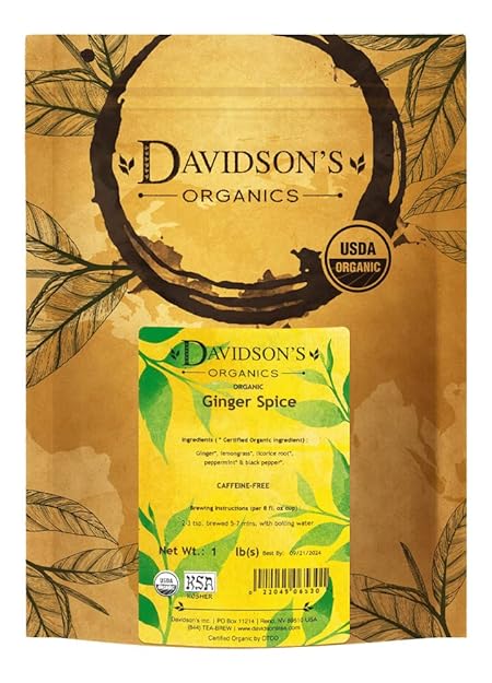 Davidson's Organics, Ginger Spice, Loose Leaf Tea, 16-Ounce Bag