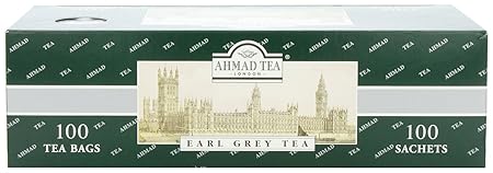 Ahmad Tea Earl Grey Tea, 100 Paper Enveloped Teabags (Pack of 1)