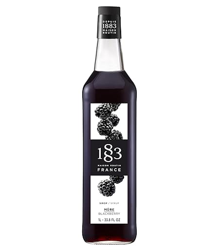 1883 Blackberry Syrup for Drinks, Made in France, 1 Liter Glass Bottle