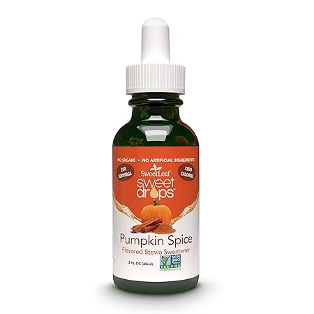 SweetLeaf Sweet Drops - Flavored Stevia Liquid Sweetener, Organic Stevia Extract, Zero Calories, Gluten Free, Keto Friendly, Non GMO, Natural Flavor - Pumpkin Spice, 2 Fl Oz (Pack of 1)