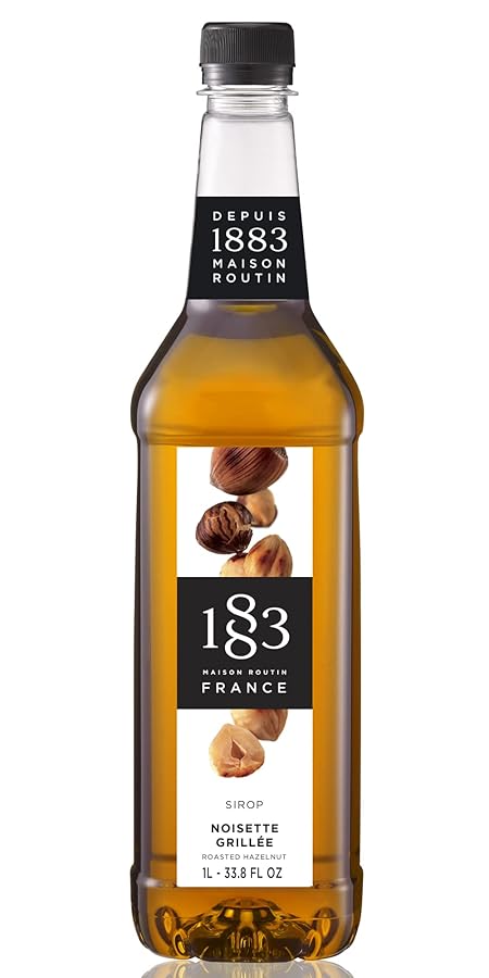 1883 Roasted Hazelnut Syrup for Drinks – Premium French Coffee Syrup – Made in France – 1 Liter Bottle – Perfect for Lattes, Cocktails & Desserts