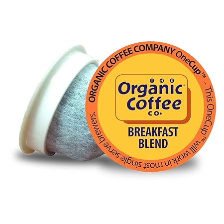 The Organic Coffee Co. Compostable Coffee Pods - Breakfast Blend (80 Ct) K Cup Compatible including Keurig 2.0, Medium Roast, USDA Organic