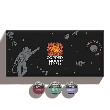 Copper Moon Single Serve Coffee Pods For Keurig K-Cup Brewers, Variety Pack (Colombian, Costa Rican, Sumatra), 60 Count