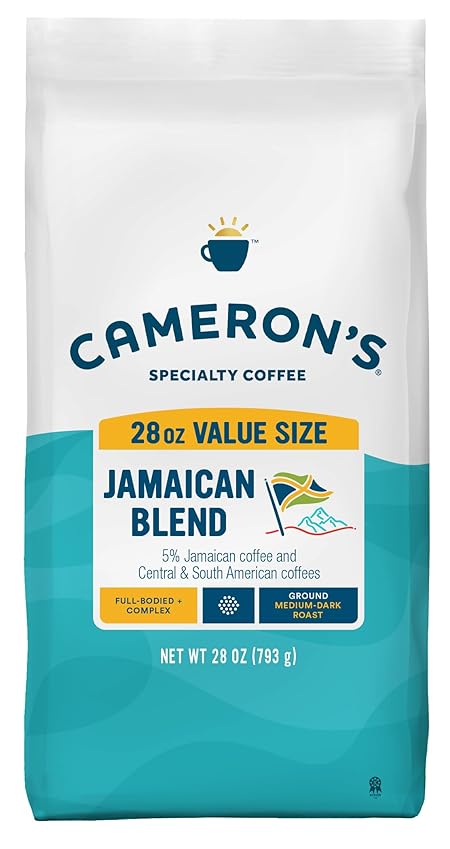 Cameron's Coffee Roasted Ground Coffee Bag, Jamaican Blend, 28 Ounce