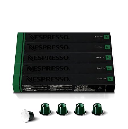 Nespresso Capsules Original Line, Capriccio, Medium Roast Espresso Coffee, 50 Count Coffee Pods