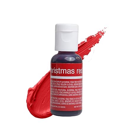 Chefmaster Christmas Red Liqua-Gel® Food Coloring | Vibrant Color | Professional-Grade Dye for Icing, Frosting, Fondant | Baking & Decorating | Fade-Resistant | Easy-to-Use | Made in USA | 0.70 oz
