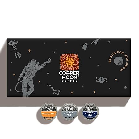 Copper Moon Single Serve Coffee Pods For Keurig K-Cup Brewers, Flavored Variety Pack (Stargazer, Dark Sky, Blast Off), 60 Count