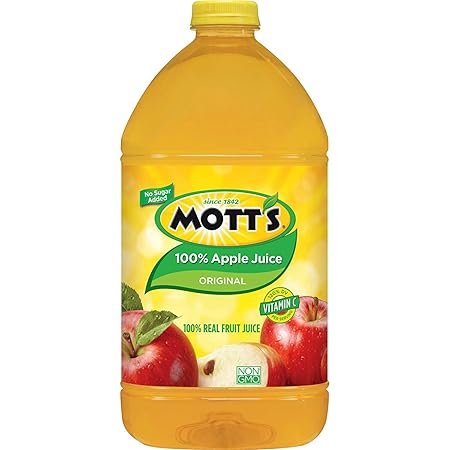 Mott's 100% Original Apple Juice, 1 Gallon Bottle (Pack of 4)