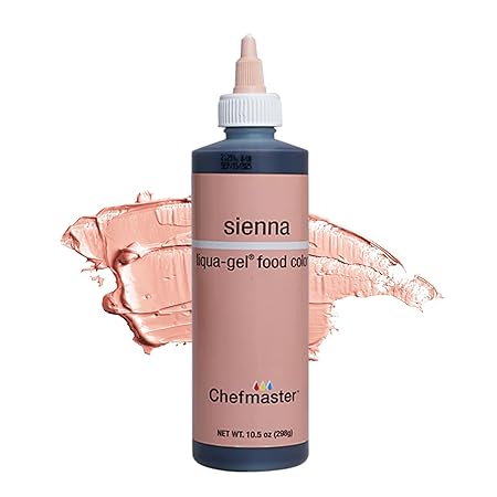 Chefmaster Sienna Liqua-Gel® Food Coloring | Vibrant Color | Professional-Grade Dye for Icing, Frosting, Fondant | Baking & Decorating | Fade-Resistant | Easy-to-Use | Made in USA | 10.5 oz
