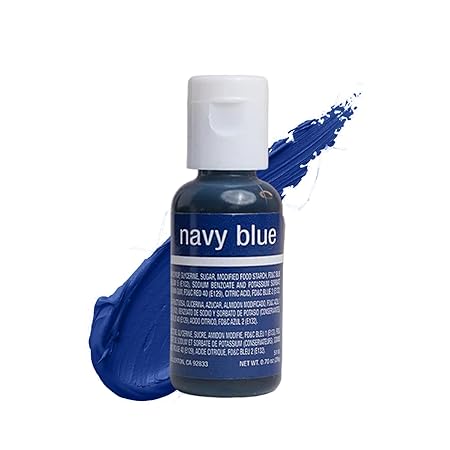 Chefmaster Navy Blue Liqua-Gel® Food Coloring | Vibrant Color | Professional-Grade Dye for Icing, Frosting, Fondant | Baking & Decorating | Fade-Resistant | Easy-to-Use | Made in USA | 0.70 oz